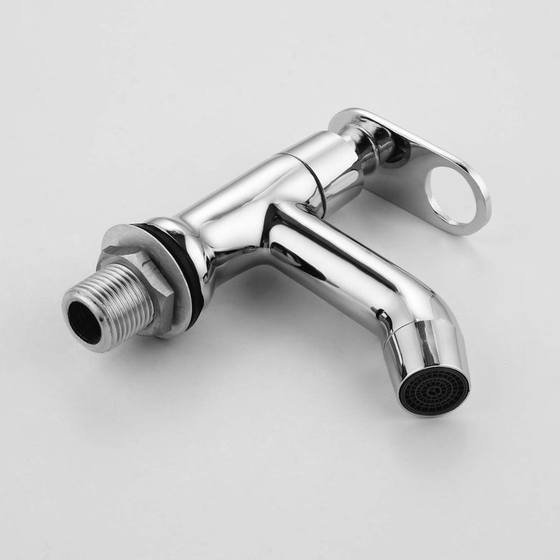 SPAZIO Prime Brass Chrome Finish Deck Mounted Foam Flow Cock Pillar Tap Faucet Silver Centerset Installation Type - Image 4