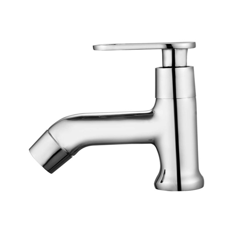 SPAZIO Prime Brass Chrome Finish Deck Mounted Foam Flow Cock Pillar Tap Faucet Silver Centerset Installation Type - Image 3
