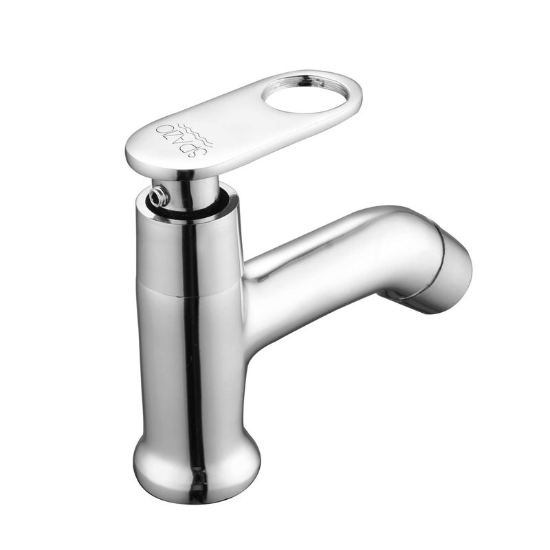 SPAZIO Prime Brass Chrome Finish Deck Mounted Foam Flow Cock Pillar Tap Faucet Silver Centerset Installation Type - Image 1