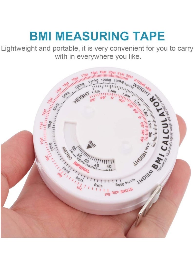 viola 2 PCS Bmi Measuring Tape, Bmi Wheel Calculator Body Mass Index Calculator, Body Tape Measure for Body Waist Weight Health Accurate Measurement (White) - Image 5
