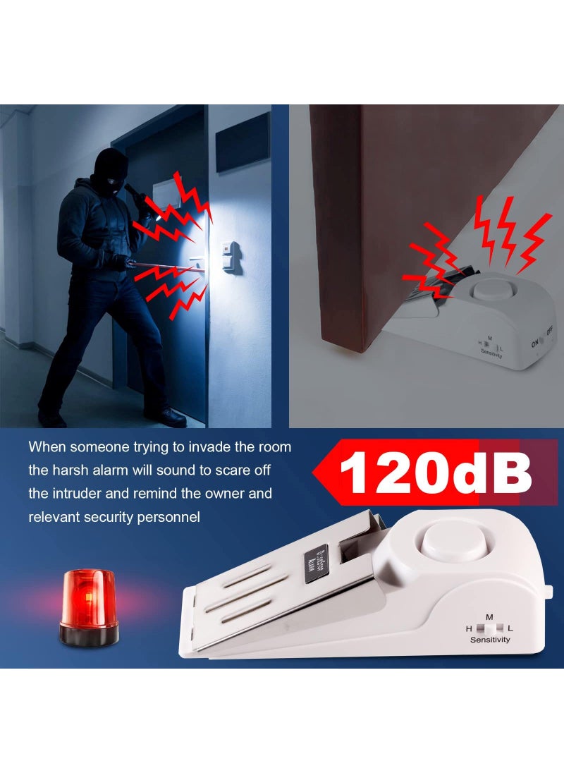 Kerui KERUI Upgraded Door Stop Alarm with Portable Door Lock 120 dB Travel Door Stopper Door Wedge Alarm with 3 Levels Sensitivity for Hotel, Home, Apartment  - Image 2