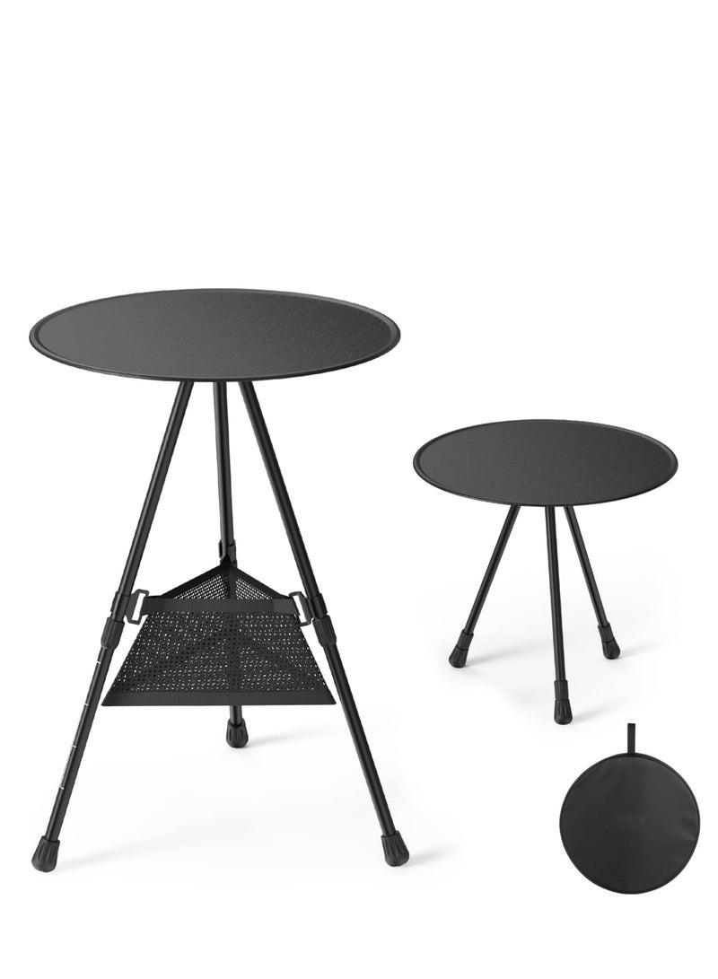 Y&D Portable Camping Table, Foldable and Adjustable, Small Lightweight Outdoor Table with Mesh Bag for Camping, BBQ, Picnics, Beach, Fishing, Hiking, Other Outdoor Activities, or Indoor Use - Image 1