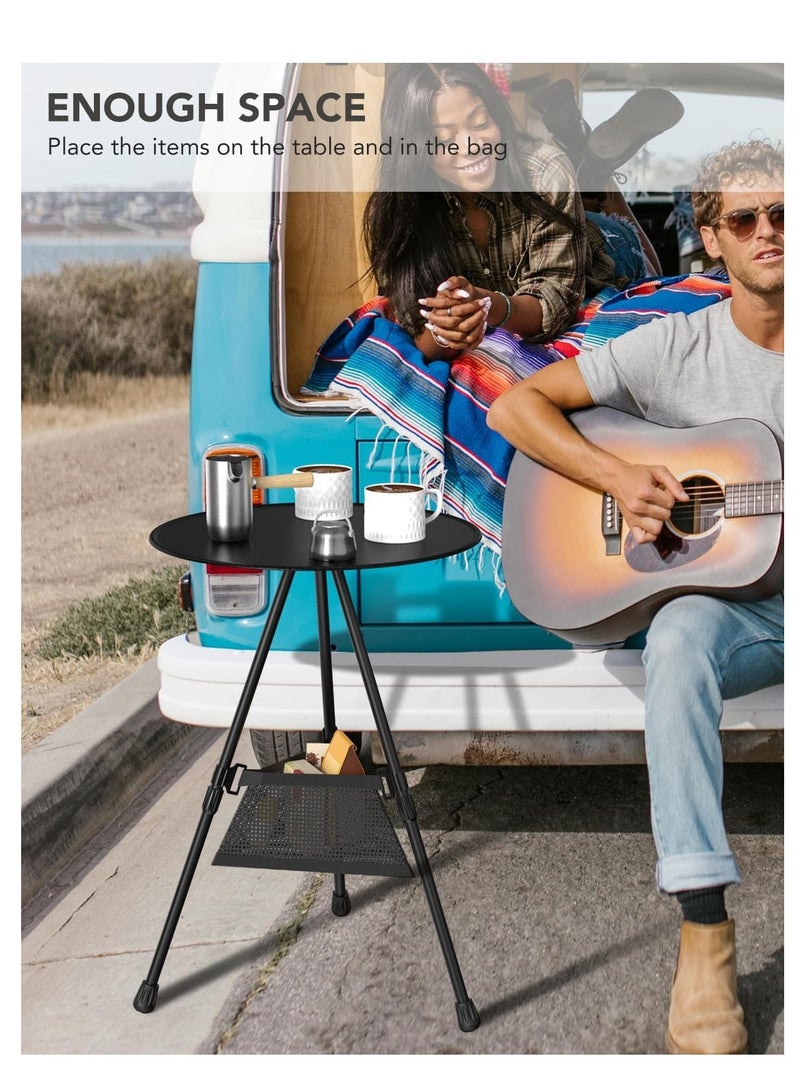 Y&D Portable Camping Table, Foldable and Adjustable, Small Lightweight Outdoor Table with Mesh Bag for Camping, BBQ, Picnics, Beach, Fishing, Hiking, Other Outdoor Activities, or Indoor Use - Image 2