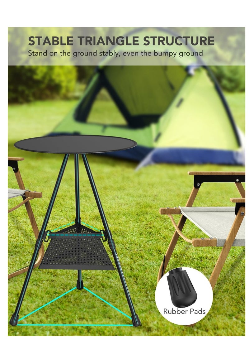 Y&D Portable Camping Table, Foldable and Adjustable, Small Lightweight Outdoor Table with Mesh Bag for Camping, BBQ, Picnics, Beach, Fishing, Hiking, Other Outdoor Activities, or Indoor Use - Image 3