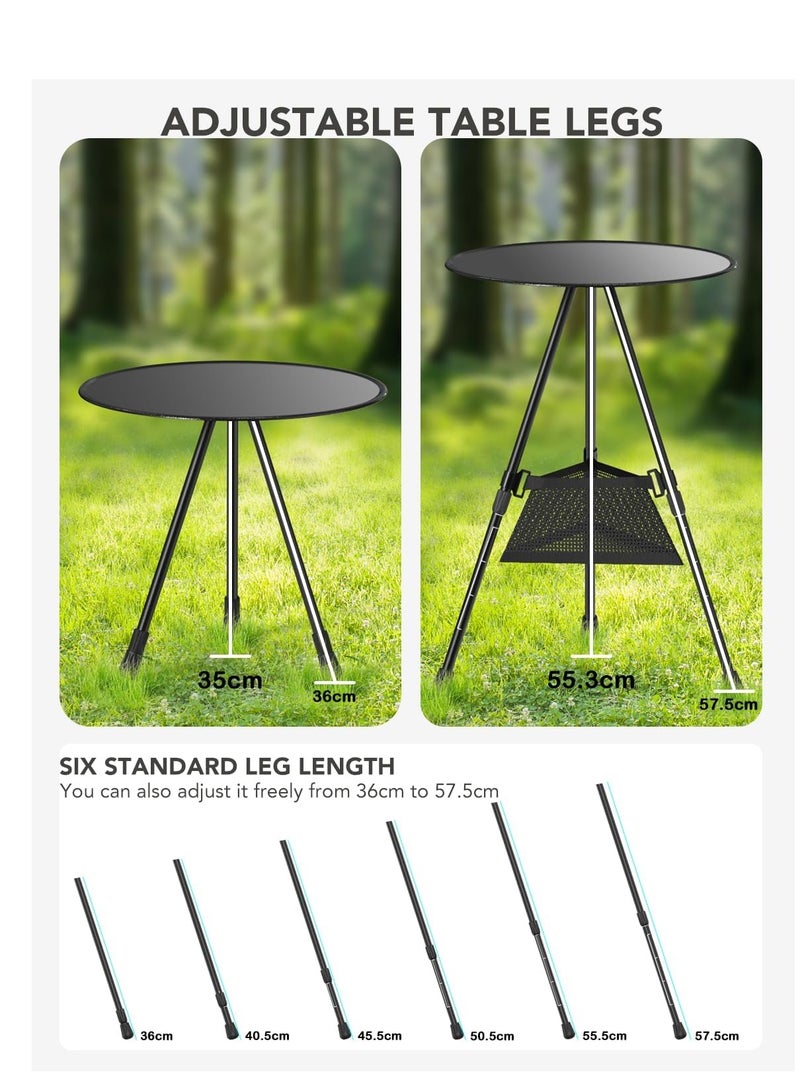 Y&D Portable Camping Table, Foldable and Adjustable, Small Lightweight Outdoor Table with Mesh Bag for Camping, BBQ, Picnics, Beach, Fishing, Hiking, Other Outdoor Activities, or Indoor Use - Image 5