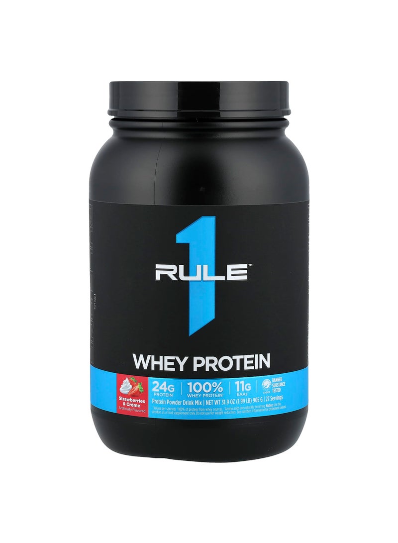 Whey Protein, Strawberries & Creme, 1.99 lb (905 g)