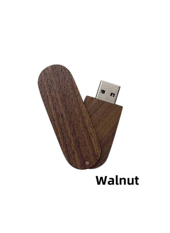 Generic Bamboo Wood U Disk 16g32g Rotating Bamboo Wood U Disk Laser Carved LOGO Ebony Maple Walnut Material-Color:Walnut U Disk-Capacity:USB3.0 32GB  - Image 1