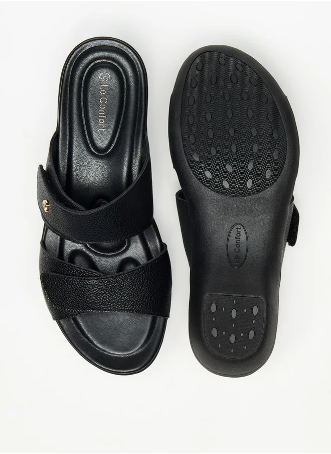 لو كونفورت Women's Textured Slip-On Sandals