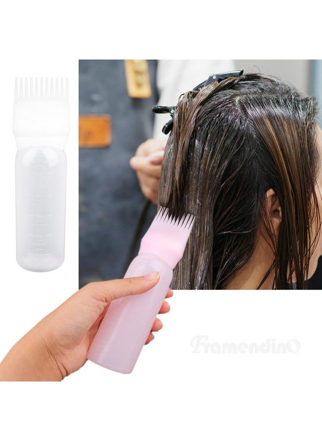Framendino Framendino, 2 Pack Root Comb Applicator Bottle Squeeze Hair Dye Bottles with Scalp Pink White  - Image 3