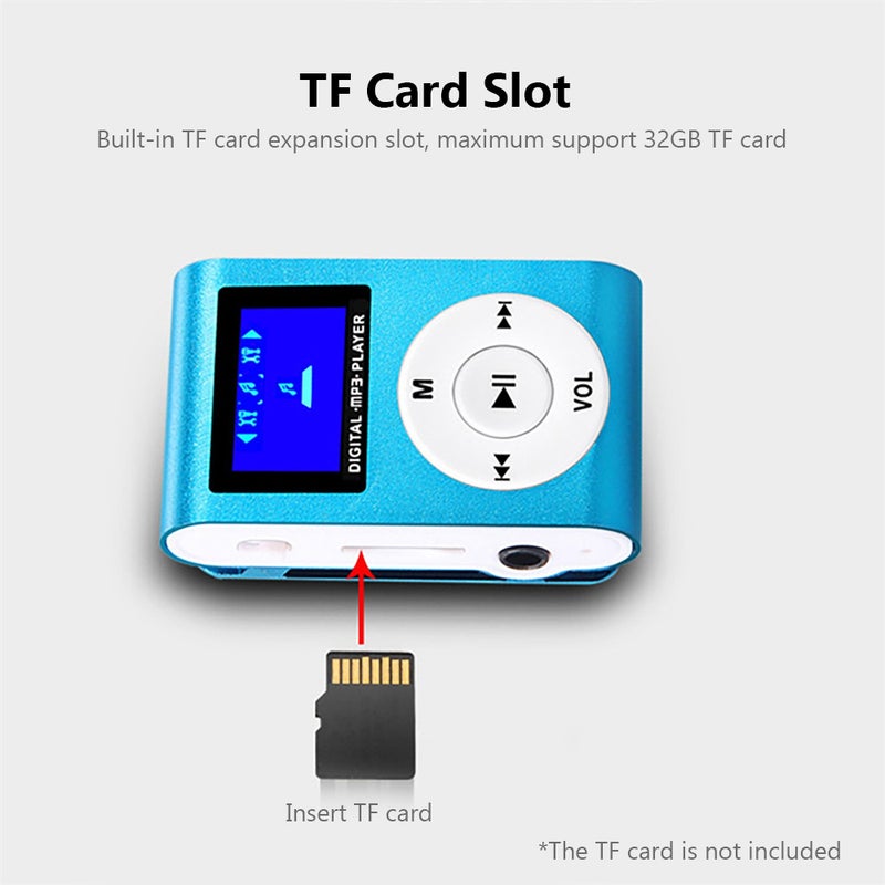 مشغل موسيقى MP3 محمول صغير، مشغل MP3 قابل للاقلاع بالمعقل المعدني بشاشة LCD يدعم بطاقة TF، تطبيقات واسعة، لون أخضر - Image 4