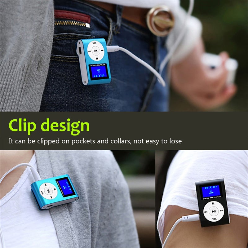 مشغل موسيقى MP3 محمول صغير، مشغل MP3 قابل للاقلاع بالمعقل المعدني بشاشة LCD يدعم بطاقة TF، تطبيقات واسعة، لون أخضر - Image 5