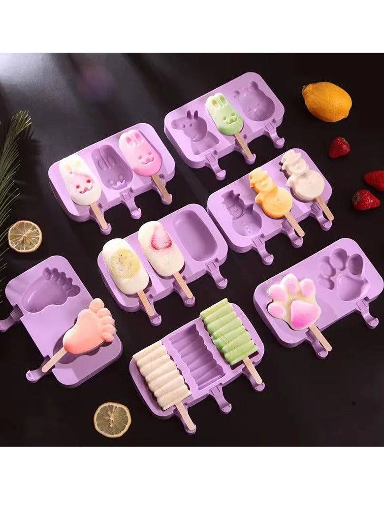 Silicone ice cream molds for fun preparation of fruit and juice ice cream  - Image 1