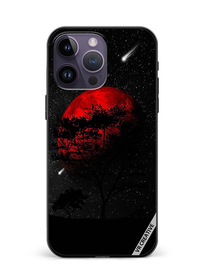 Protective Case Cover For Apple iPhone 16 Pro Max Red Moon Design Multicolour