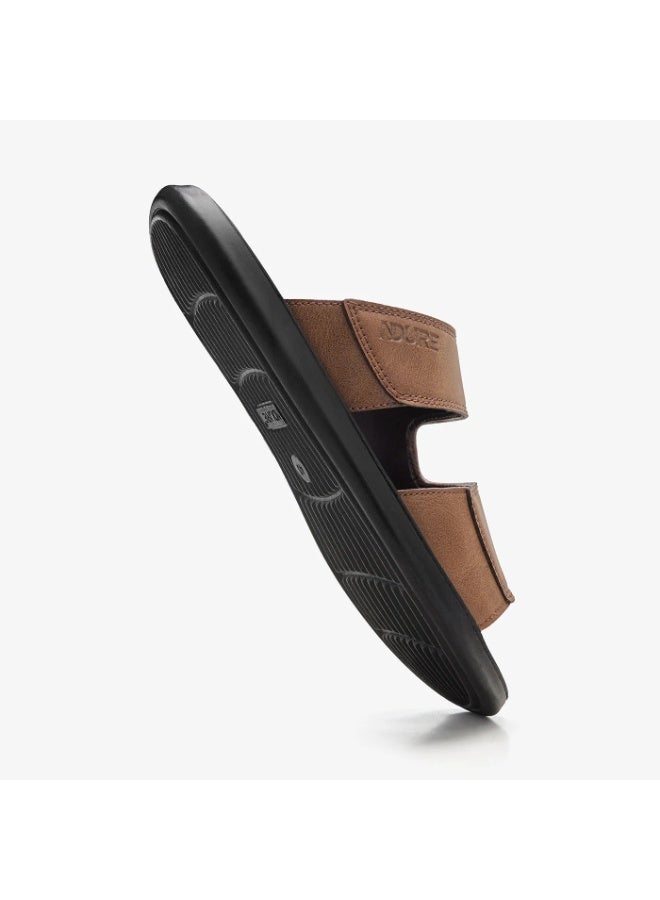 NDURE Men's Double Strap Slide Sandals, Black Sole, Casual Slip-On - Image 2