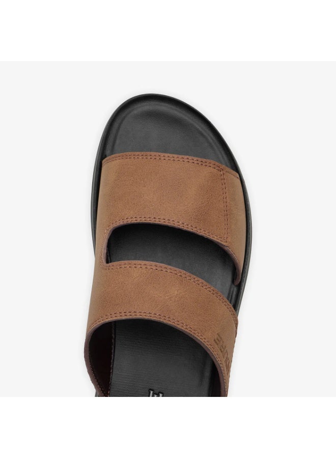 NDURE Men's Double Strap Slide Sandals, Black Sole, Casual Slip-On - Image 1