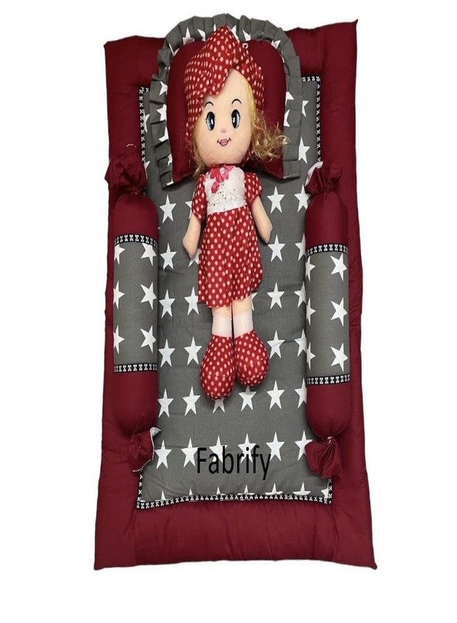 Fabrify 5-Piece Baby Bedding Set Gadda Set (Maroon) - Image 2