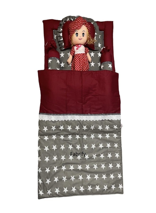 Fabrify 5-Piece Baby Bedding Set Gadda Set (Maroon) - Image 1