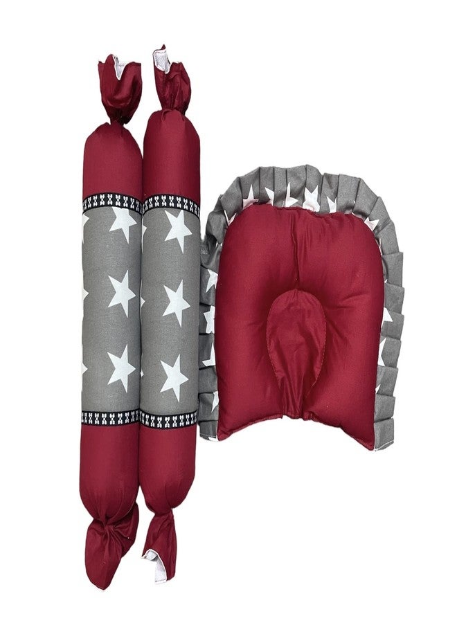 Fabrify 5-Piece Baby Bedding Set Gadda Set (Maroon) - Image 4