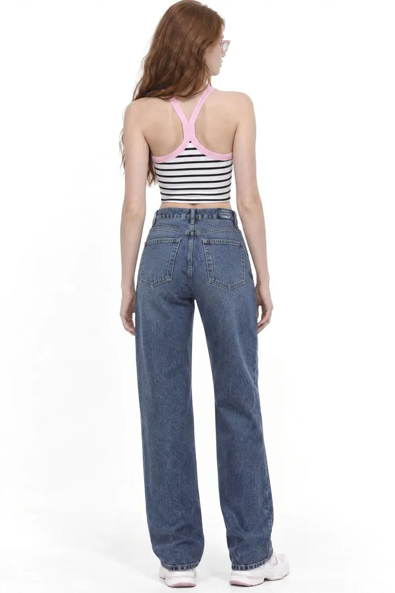Squalo Mid Blue Denim SQUALO Cotton Pants for Women | Best Price UAE