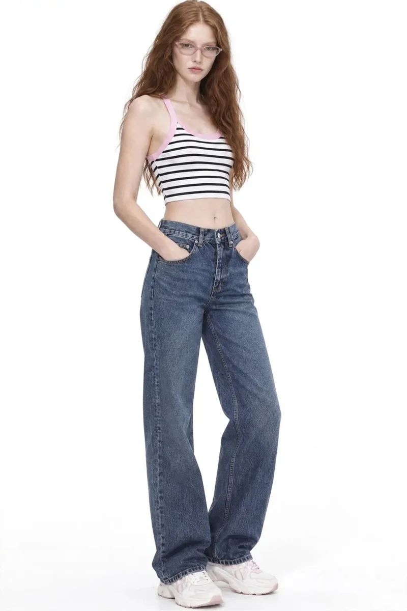 Squalo Mid Blue Denim SQUALO Cotton Pants for Women | Best Price UAE