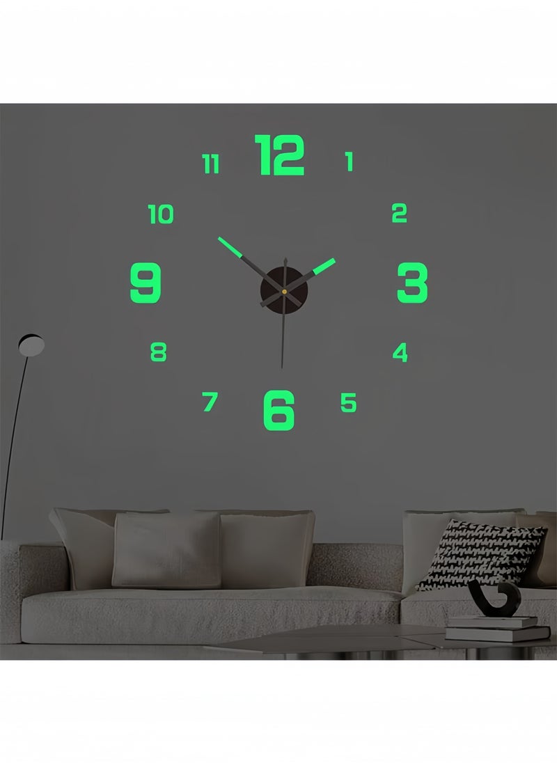 Modern 3D Digital Wall Clock,Large Luminous Display, Silent Operation, Perfect For Living Room & Bedroom (The Luminous Style Only Emits Light In Dark Environments)