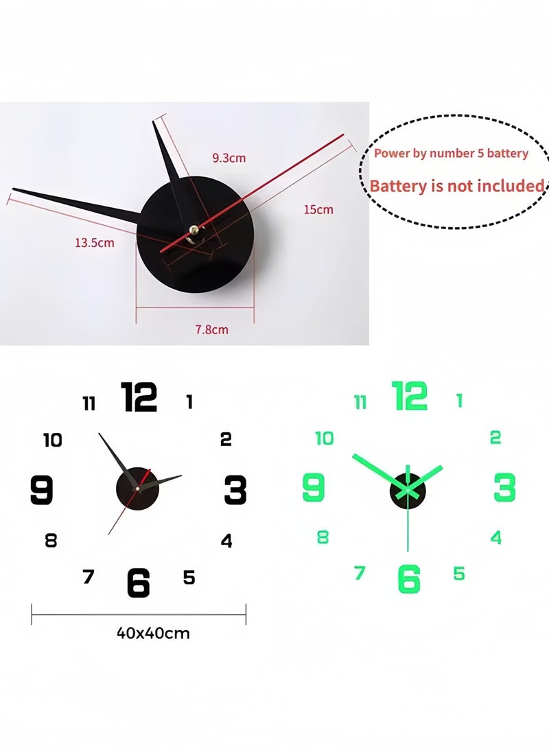 Modern 3D Digital Wall Clock,Large Luminous Display, Silent Operation, Perfect For Living Room & Bedroom (The Luminous Style Only Emits Light In Dark Environments)