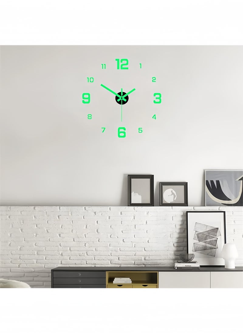 Modern 3D Digital Wall Clock,Large Luminous Display, Silent Operation, Perfect For Living Room & Bedroom (The Luminous Style Only Emits Light In Dark Environments)