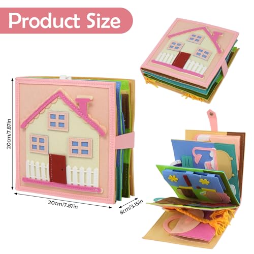 AIXMEET Toddler Busy Board Sensory Busy Board for Toddlers 3456 Year Old Montessori Felt Quite Book Preschool Early Learning Educational Travel Toys Autism Sensory Cloth Book - Image 5