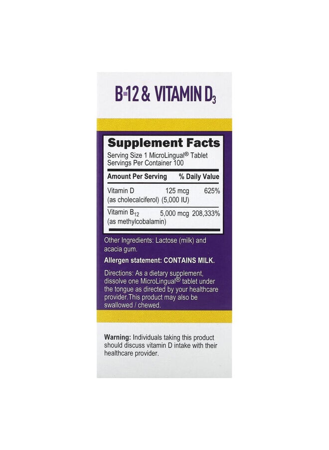 Superior Source Methylcobalamin B-12 & Vitamin D3, 100 MicroLingual Instant Dissolve Tablets  - Image 2