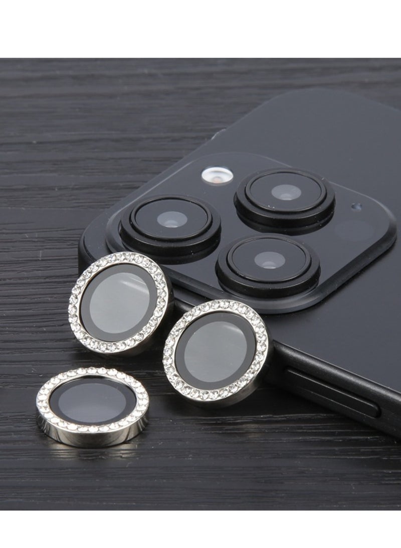 9H خفف من الزجاج والماس الكريستال عدسة الكاميرا فيلم واقية ، ومناسبة ل 16PRO فون ، والفضة - Image 2