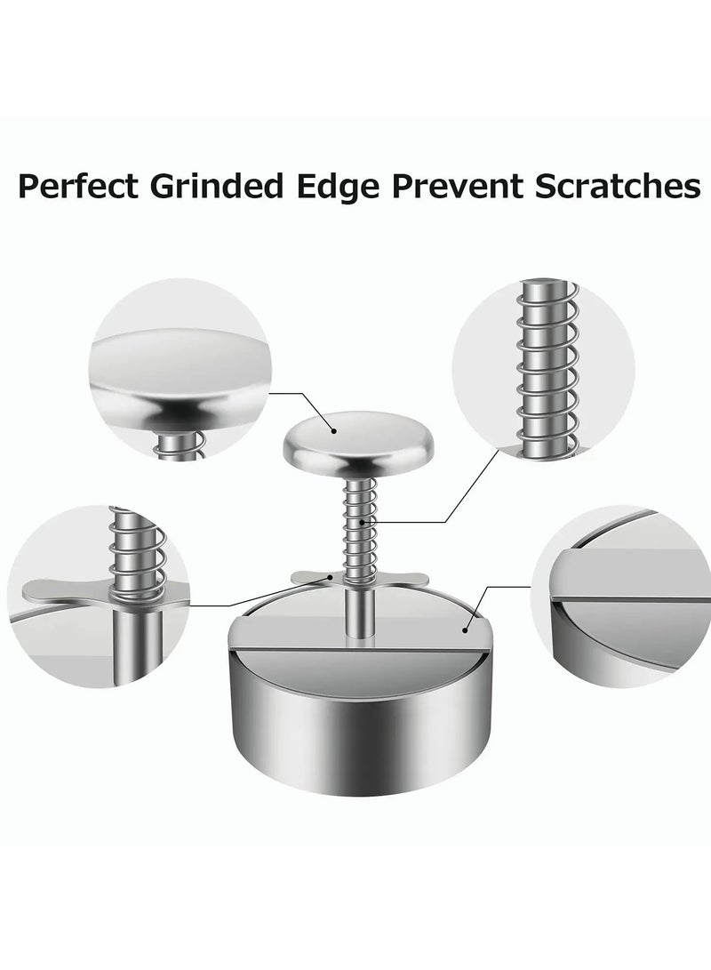KASTWAVE Stainless Steel Burger Press, Stainless Steel Adjustable Hamburger Patty Maker, Non Stick Patty Making molds are Suitable for Beef, Vegetables, Burgers and Cooking,BPA Free - Ideal for BBQ, Silver  - Image 4