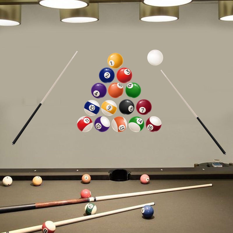 PLIGREAT Coloful Billiard Wall Decals, Lifelike Balls Wall Stickers Peel and Stick Vinyl Pool Table Art Decor for Playroom Bedroom Nursery Living Home Indoor Decoration, 35.4"x11.8" - Image 1