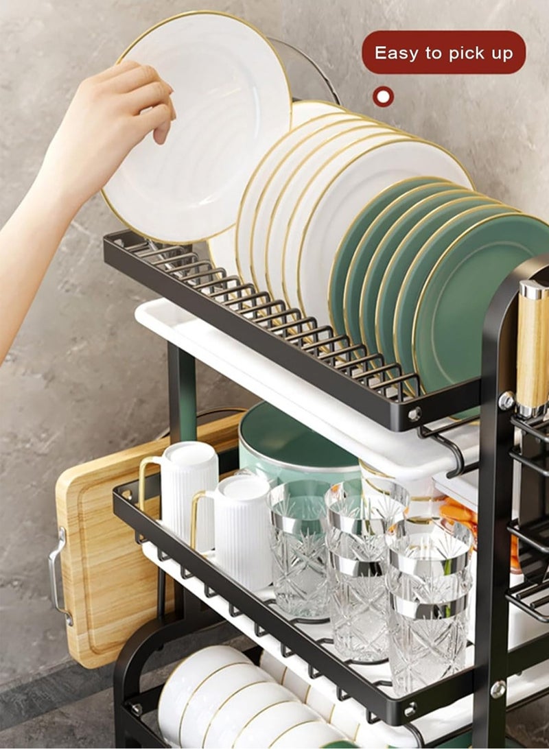 LOOPITYS 2nd floor kitchen utensil drainage rack made of stainless steel with chopsticks, bowl rack, utensil storage hook, bowl plate, utensil drying rack - Image 3