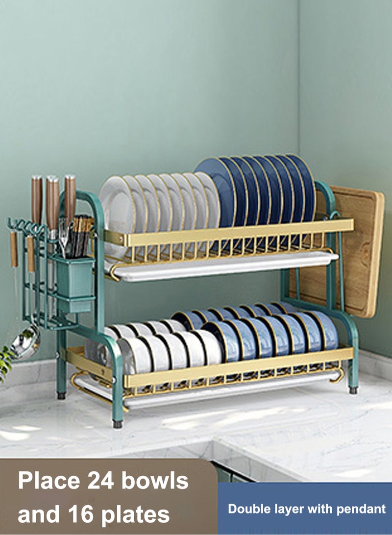 LOOPITYS 2nd floor kitchen utensil drainage rack made of stainless steel with chopsticks, bowl rack, utensil storage hook, bowl plate, utensil drying rack - Image 4