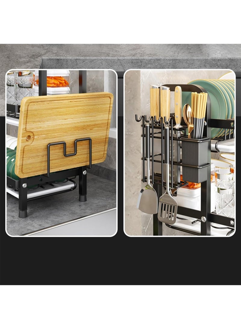 LOOPITYS 2nd floor kitchen utensil drainage rack made of stainless steel with chopsticks, bowl rack, utensil storage hook, bowl plate, utensil drying rack - Image 5