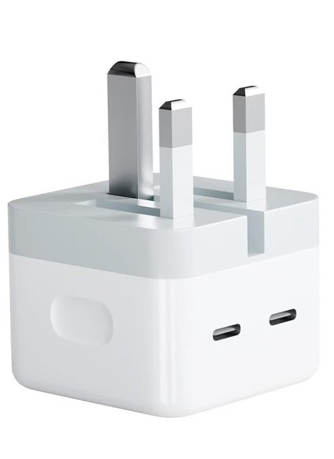 35W Dual USB-C Fast Charger Plug | Power Adapter for iPhone 15/14/13/12/11, iPhone 14 Plus/Pro/Pro Max, Samsung, Tablets, Speakers, AirPods – USB-C Plug for Fast Charging, Compact Design