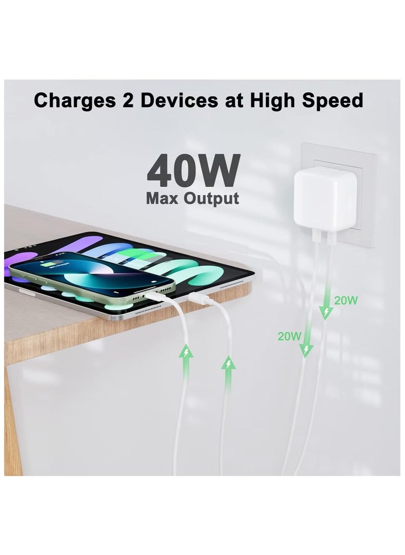 ELTRAZONE - 35W Dual USB-C Fast Charger Plug | Power Adapter for iPhone 15/14/13/12/11, iPhone 14 Plus/Pro/Pro Max, Samsung, Tablets, Speakers, AirPods – USB-C Plug for Fast Charging, Compact Design - Image 1