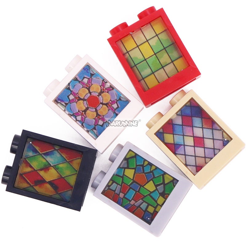 قطع بناء صغيرة متوافقة مع 60592 60601 ملحقات 1X2X2 نافذة زجاجية جدار زجاجي - Image 3