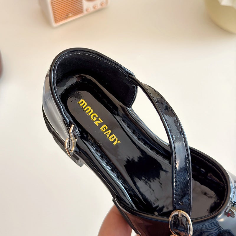 Girls' Small Leather Shoes New Kidsren'S British Style Glossy Flats Baby Soft Sole Performance Princess Shoes - Image 5