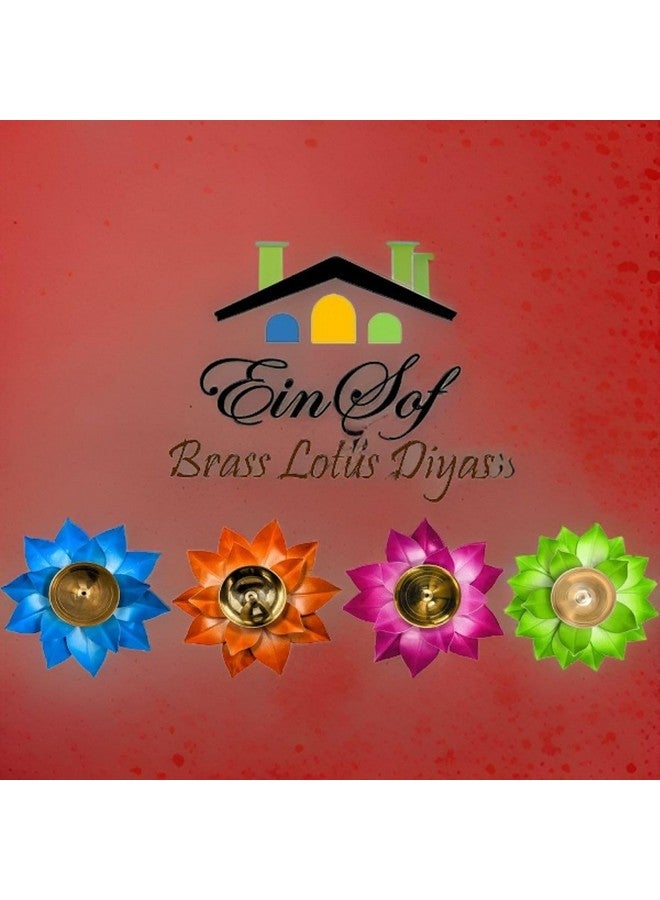 EIN SOF Brass Lotus Flower Diyas for Home Decoration - 5 inches Medium Size Puja Akhand Diya , Decorative Diwali & Christmas Festival Item with Gift Box , Pink - Image 5