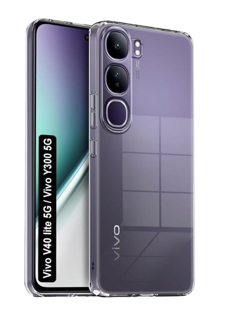 Case Compatible with  Vivo V40 Lite 4G/5G/Vivo Y300 5G/Vivo Y200 4G/Vivo V40 SE, Case Crystal Clear Soft TPU Gel Case Flexible Silicone Anti-Scratch Camera Protection Transparent TPU Cover - Clear - Image 1