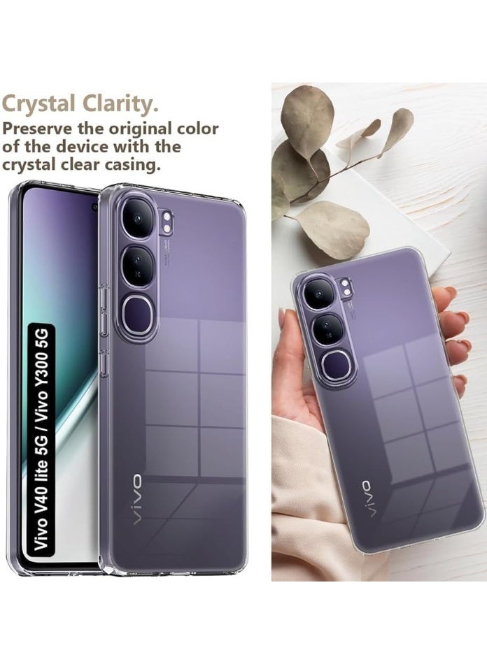 Case Compatible with  Vivo V40 Lite 4G/5G/Vivo Y300 5G/Vivo Y200 4G/Vivo V40 SE, Case Crystal Clear Soft TPU Gel Case Flexible Silicone Anti-Scratch Camera Protection Transparent TPU Cover - Clear - Image 2