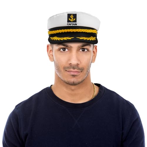 Mezchi 4 Pack White Yacht Captain Costume Hat, Adjustable Boat Sailor Hat, Navy Marine Admiral Cap, for Adult, Party Accessories, 9.8 x 5.9 x 1.9 inch - Image 5