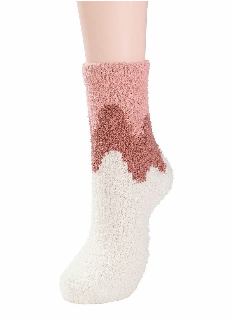 KASTWAVE - 5 Pairs Womens Winter Socks Fluffy Soft Slipper Sleep Socks Fleece Fuzzy Socks Athletic Anti Slip Warm Socks Plush Microfiber Cozy Socks Home Sleep Gifts for Women - Image 1