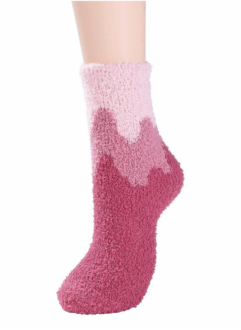 KASTWAVE - 5 Pairs Womens Winter Socks Fluffy Soft Slipper Sleep Socks Fleece Fuzzy Socks Athletic Anti Slip Warm Socks Plush Microfiber Cozy Socks Home Sleep Gifts for Women - Image 1