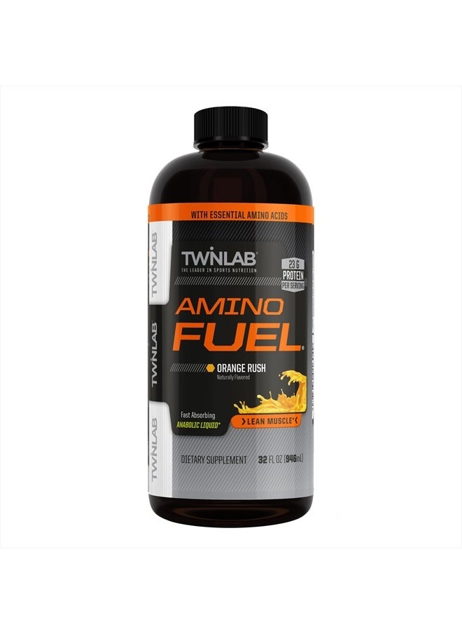 Twinlab Amino Fuel - مشروب الطاقة قبل التمرين وبعده ومكمل غذائي - 32 أونصة سائلة، Orange Rush  - Image 1