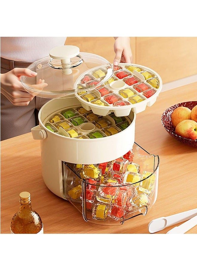 JCB CHIC Ice Cube Tray with Lid and Bin, Mini Ice Trays for Freezer with Ice Container Box, 40 PCS Ice Cube Mold with Ice Scoop for Whiskey, Cocktail, Tea, Coffee and DIY  - Image 1