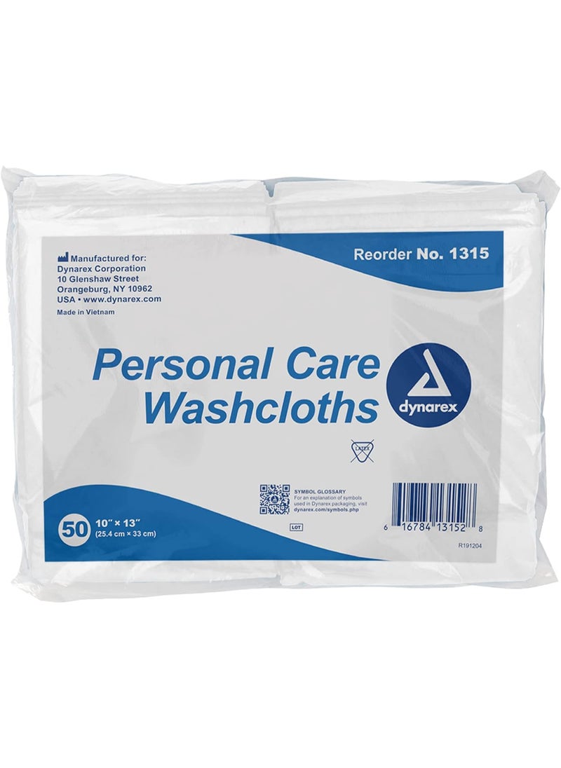 Dynarex Dynarex Personal Cleansing Washcloths  10 x 13 Disposable Dry Wipes for Baby  Adults Makeup Remover Soft Absorbent Single Use  1 Pack of 50 Wipes  - Image 1