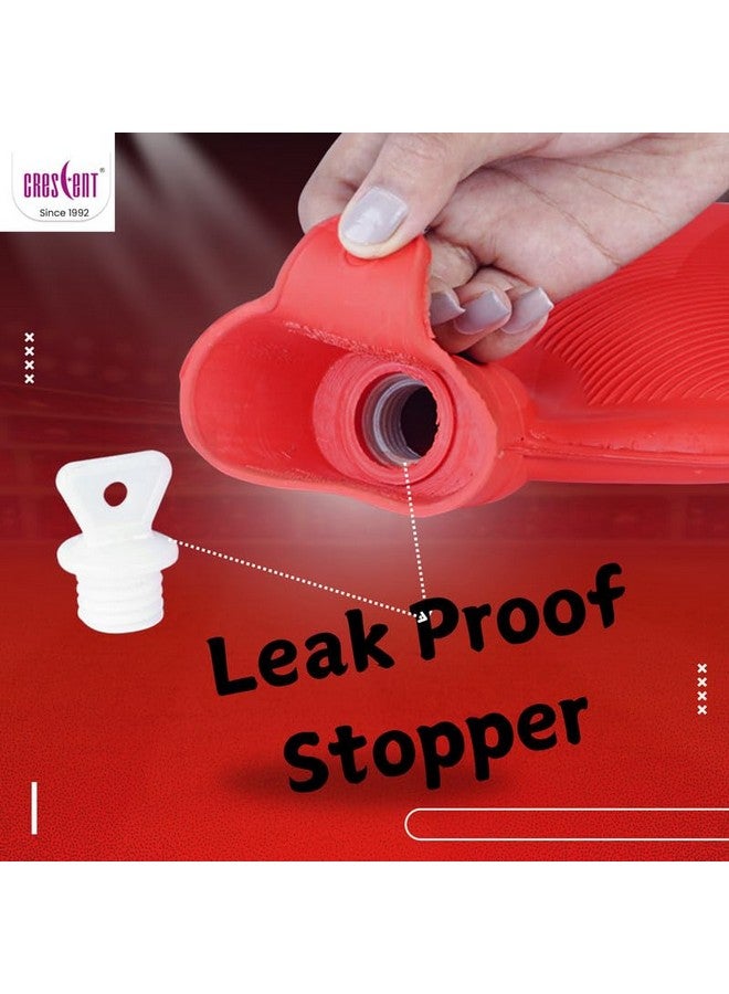 Crescent Hot Water Bag for Period Pain Relief Heating Pad, Hot Bag for Menstrual Pain Cramp Heating Bottle, Rubber Waterbag Heatpad| Size: 2 Liter Bag, Leak Proof Material, Withstand Heat Longer, Color: Red - Image 3