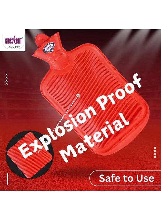 Crescent Hot Water Bag for Period Pain Relief Heating Pad, Hot Bag for Menstrual Pain Cramp Heating Bottle, Rubber Waterbag Heatpad| Size: 2 Liter Bag, Leak Proof Material, Withstand Heat Longer, Color: Red - Image 4